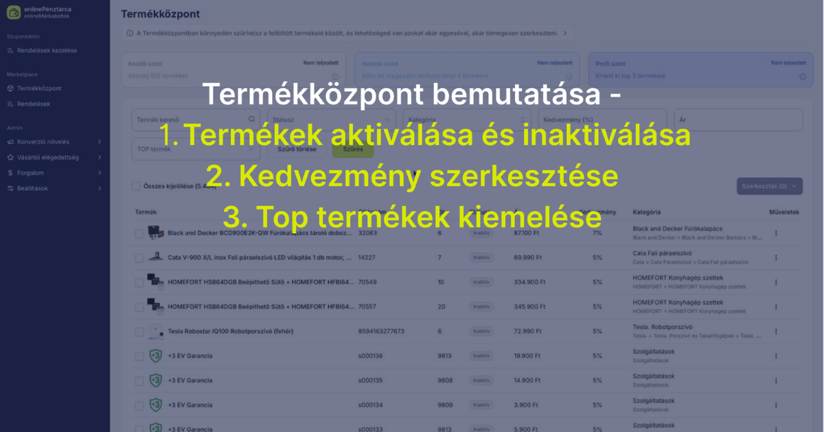 Kezdj el eladni marketplace felületünkön!